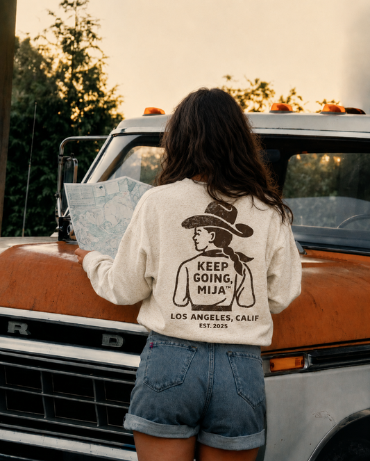 Keep Going, Mija™ Classic Crewneck Sweatshirt – Vintage Western Graphic